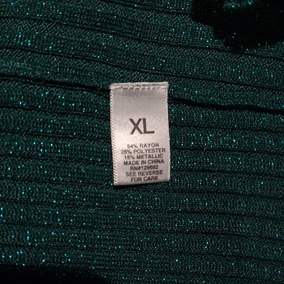MADDEN GIRL Sweater Dress  sz  XL  Green  Metallic  Ribbed  Body-Con  NEW  Mini - Picture 7 of 11